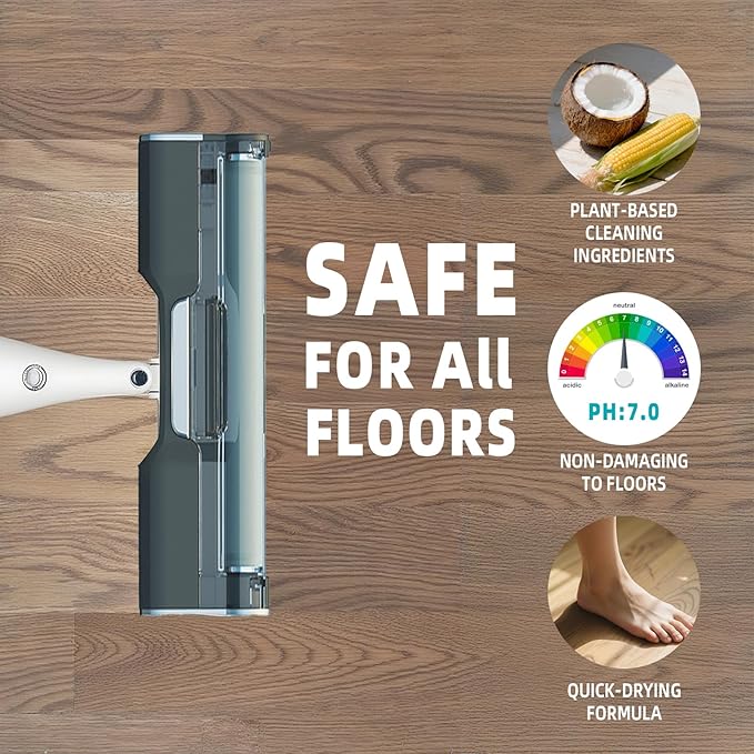 100X Concentrated Floor Cleaner Solution - Plant-Based, Pet-Safe Formula for Hardwood, Tile, Laminate, Vinyl & Bamboo - Pre-Measured Bottle for Perfect Dilution with All Robot Mops