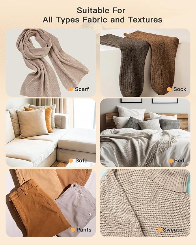 coldSky Rechargeable Fabric Shaver, Lint Shaver with Digital Display, Sweater Shaver with 6-Leaf Blades and Safety Lock, 3-Speeds Defuzzer Remove Fuzz, Pills from Clothes, Furniture, Sofa, White