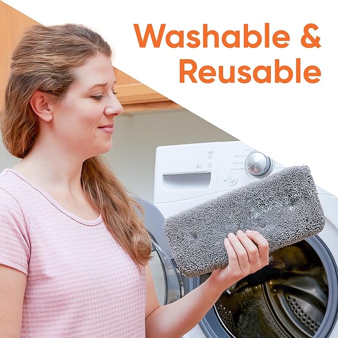 Superio Miracle Microfiber Self-Wringing Flat Mop with Telescopic Handle & Replacement Pad - Lightweight, Heavy-Duty Mop for Hardwood, Tile, Laminate & Walls - Grey