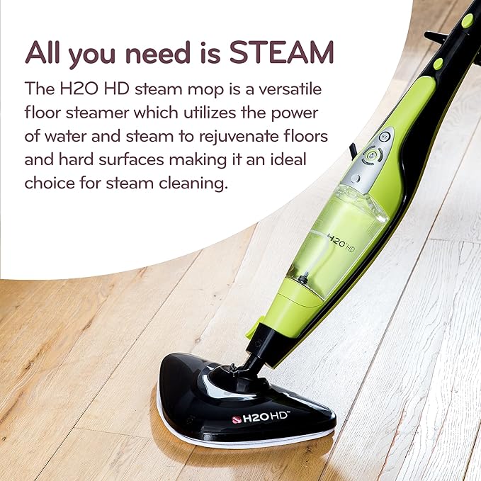 H2O HD 3-in-1 Steam Mop & Handheld Steam Cleaner – Carpet Cleaner, Grout Tools, Chemical-Free, Lightweight & Compact, 1500W, 450ml Tank, Variable Settings