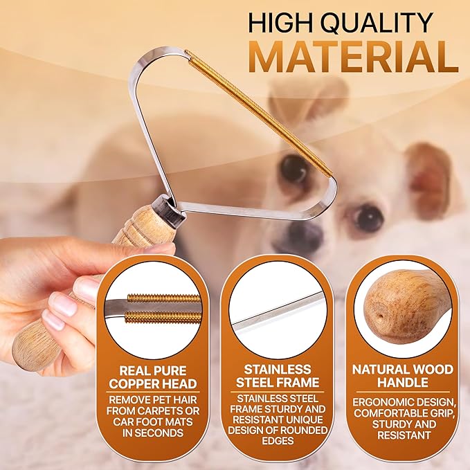 2-Pack Pet Hair Removal Tool - Carpet Rake and Squeegee for Pet Hair Remover Tool - Lint Remover and Hair Scraper for Couch - Easy to Clean Fuzz Fur and Pro Cat Dog Hair Remover for Rugs,Car Floor Mat