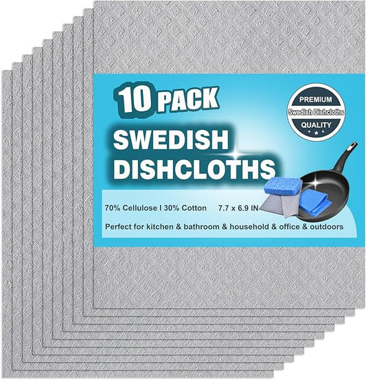 10 Packs Swedish Dishcloths for Kitchen, Reusable Paper Towels Compostable Swedish Dish Clothes for Kitchen and Household Use