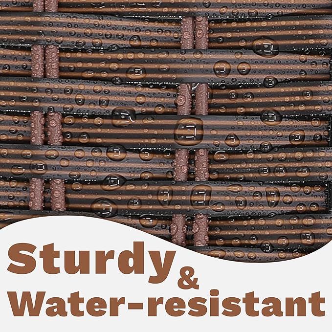 myHomeBody Wicker Basket With 3 Compartments, For Toilet Tank Paper Rolls, Hand Woven Bathroom Countertop Organizer, Bedroom Organization, 1pc, Dark Walnut