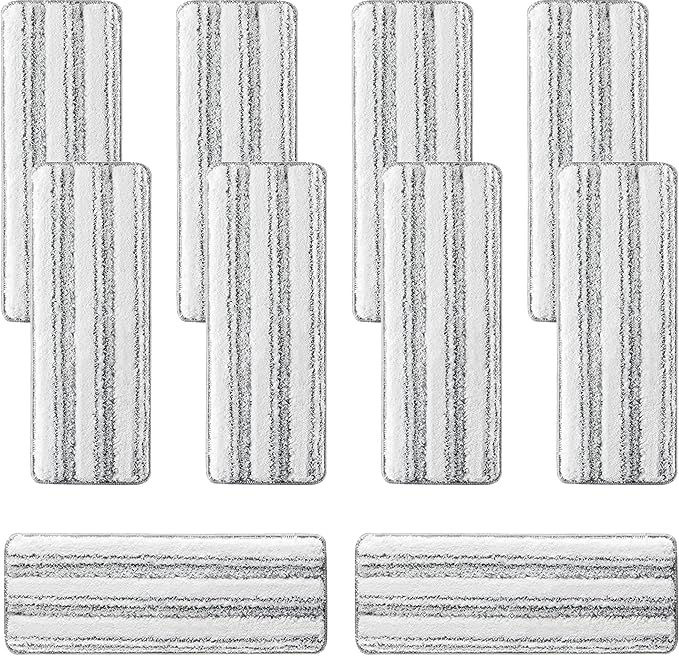 10Pcs Joymoop Mop Replacement Pads, 13 * 4.9'' Universal Mop Pads Mop Head Refills Washable Wet Mop, Compatible with Most 11-13” Size Mops