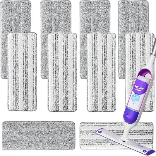10 Pack Swiffer PowerMop Replacement Mop Pads,Compatible with Swiffer PowerMop Multi-Surface Mop,Size:15''*4.53'',Grey