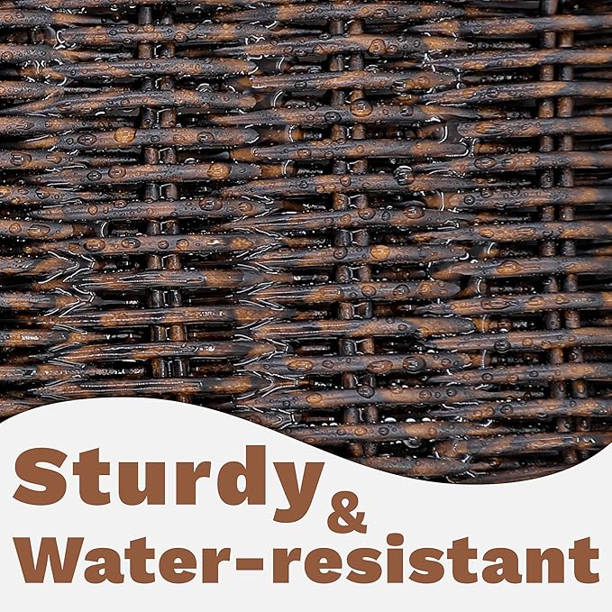 myHomeBody Wicker Basket With 3 Compartments, For Toilet Tank Paper Rolls, Hand Woven Bathroom Countertop Organizer, Bedroom Organization, 1pc, Rustic Brown